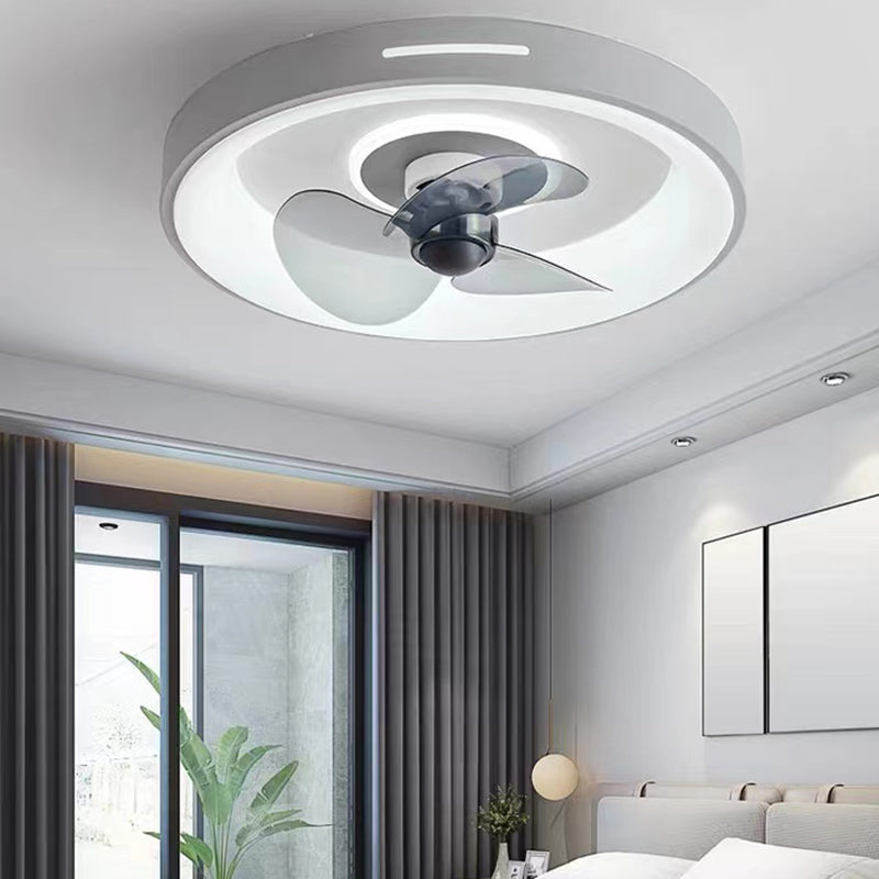 Metal Geometric Ceiling Fan Lights Modern Style 2 Lights LED Flush Light