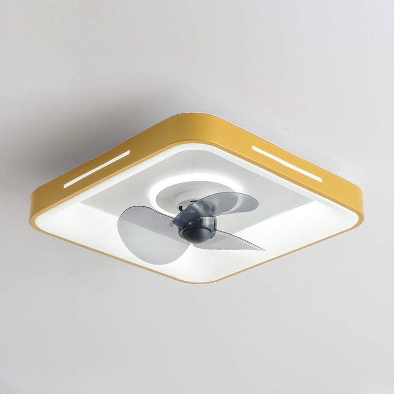 Metal Geometric Ceiling Fan Lights Modern Style 2 Lights LED Flush Light