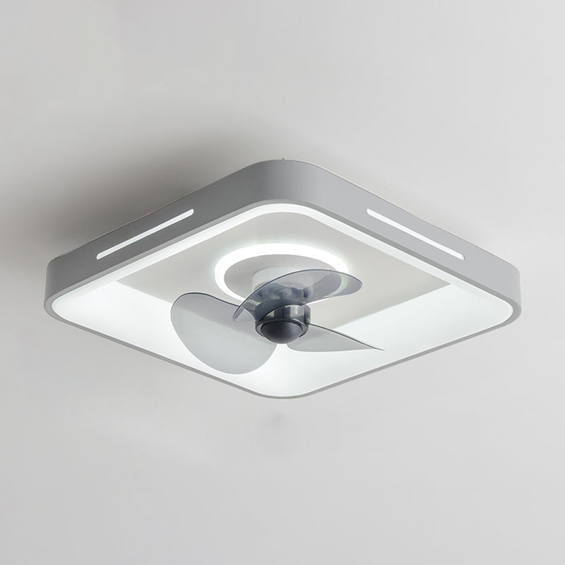 Metal Geometric Ceiling Fan Lights Modern Style 2 Lights LED Flush Light