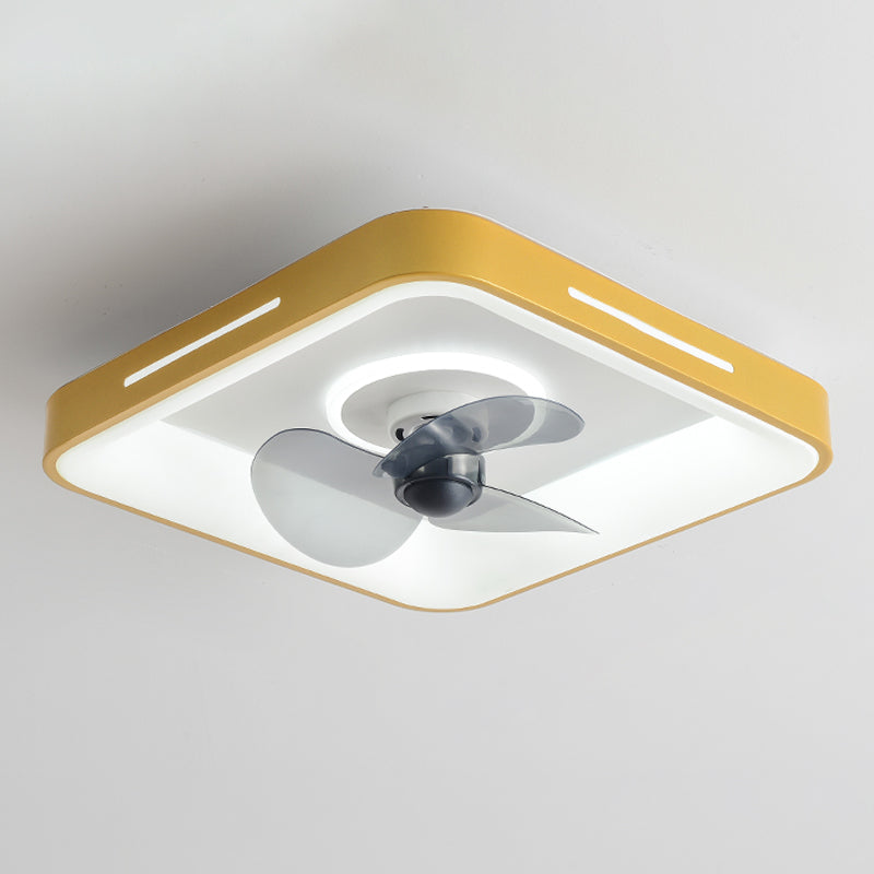 Metal Geometric Ceiling Fan Lights Modern Style 2 Lights LED Flush Light