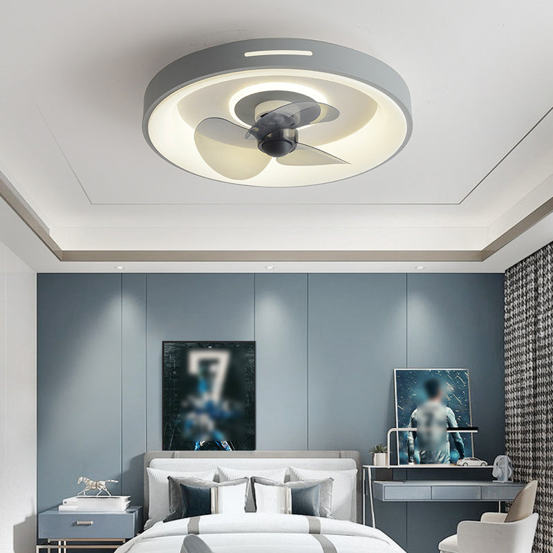 Metal Geometric Ceiling Fan Lights Modern Style 2 Lights LED Flush Light