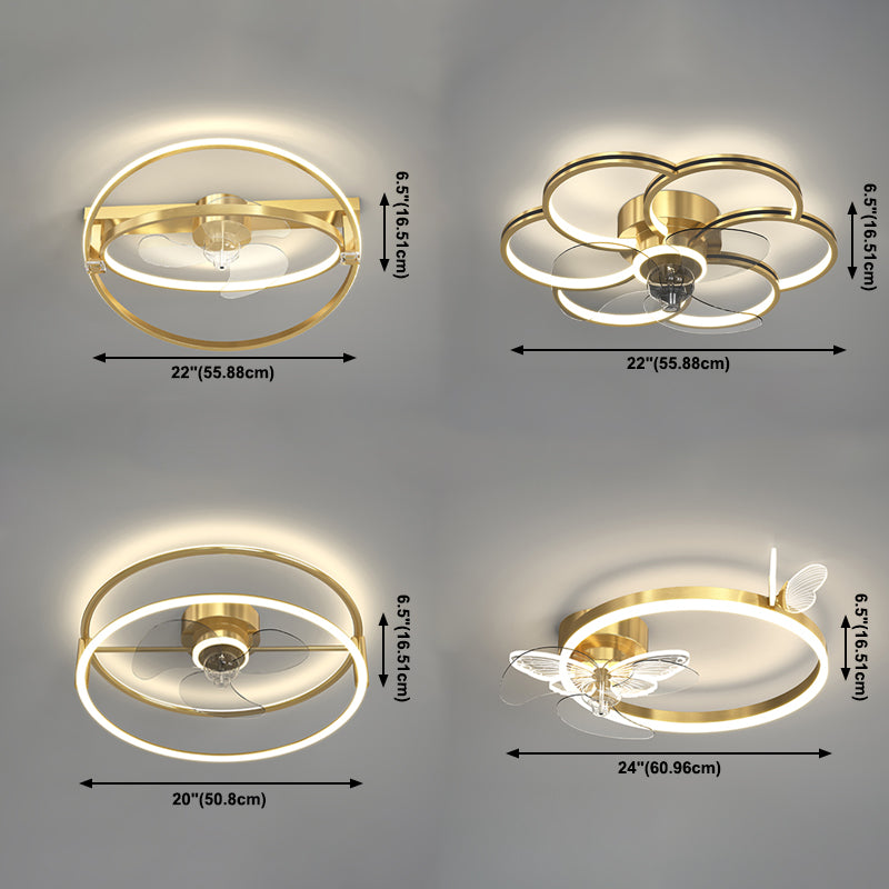 Metal Geometrische Deckenventilator Leuchten Moderne Style Multi Lights Flush Mount Lampe