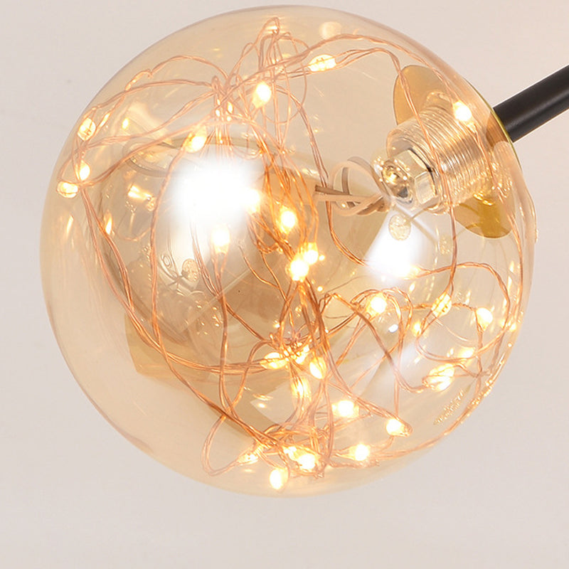 Lámpara de techo redondo de vidrio lámpara de montaje semi rasciquete led simple