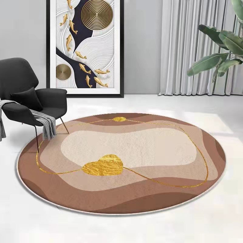 Brauner moderner Teppich Polyester Farbe Stück Teppich waschbarer Innenteppich für Wohnzimmer