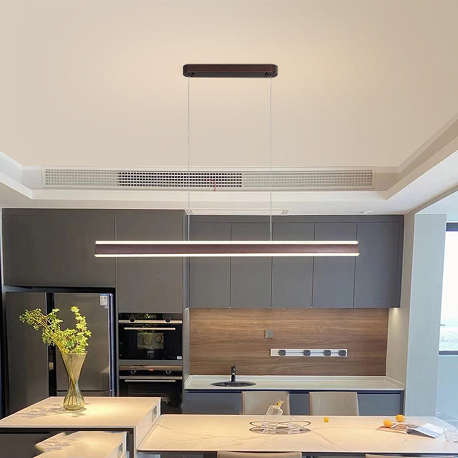 Métal Metal Island Light Strip 2 lumières Pendentif Island LED pour salle à manger