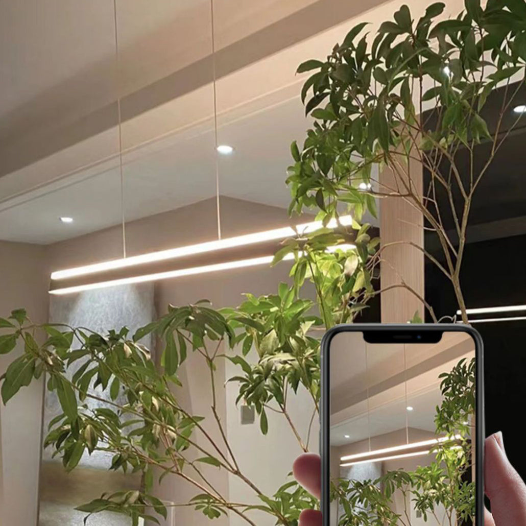 Métal Metal Island Light Strip 2 lumières Pendentif Island LED pour salle à manger