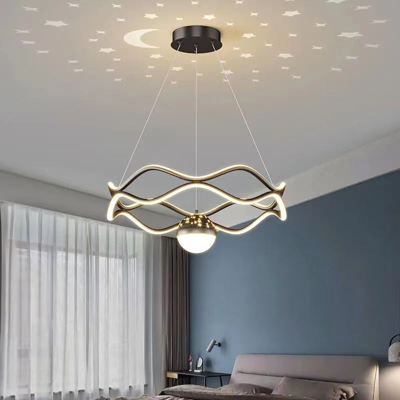Nordic Linear Chandelier Metal 3 Lights Chandelier Pendant for Living Room