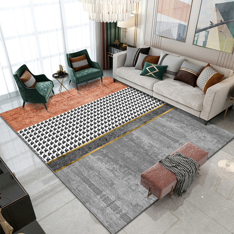 Tapis de contraste moderne moderne rose tapis de support sans glissement pour décoration intérieure