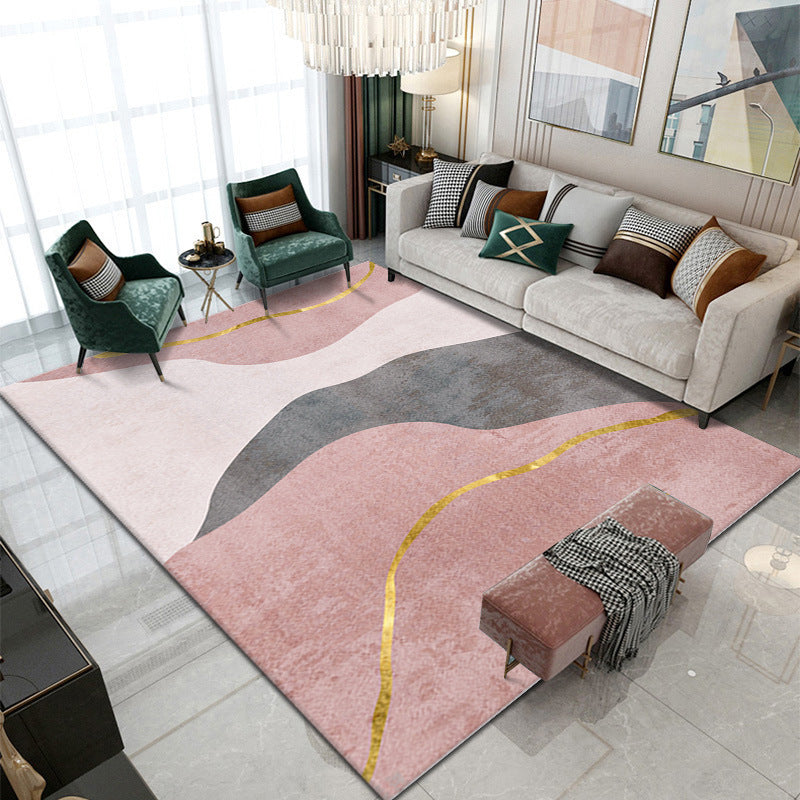 Tapis de contraste moderne moderne rose tapis de support sans glissement pour décoration intérieure