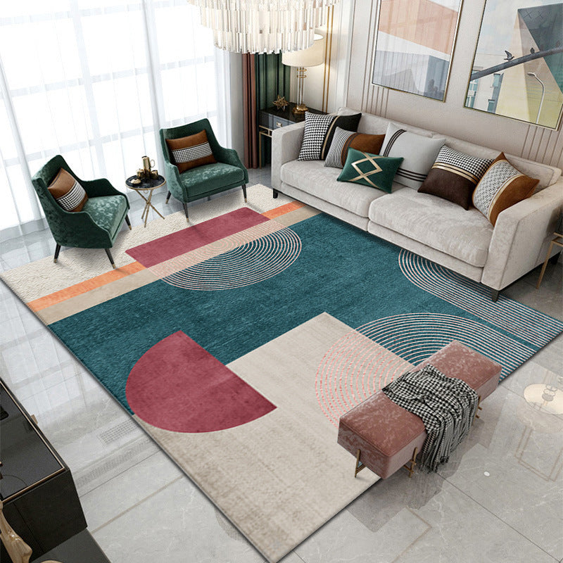 Tapis de contraste moderne moderne rose tapis de support sans glissement pour décoration intérieure