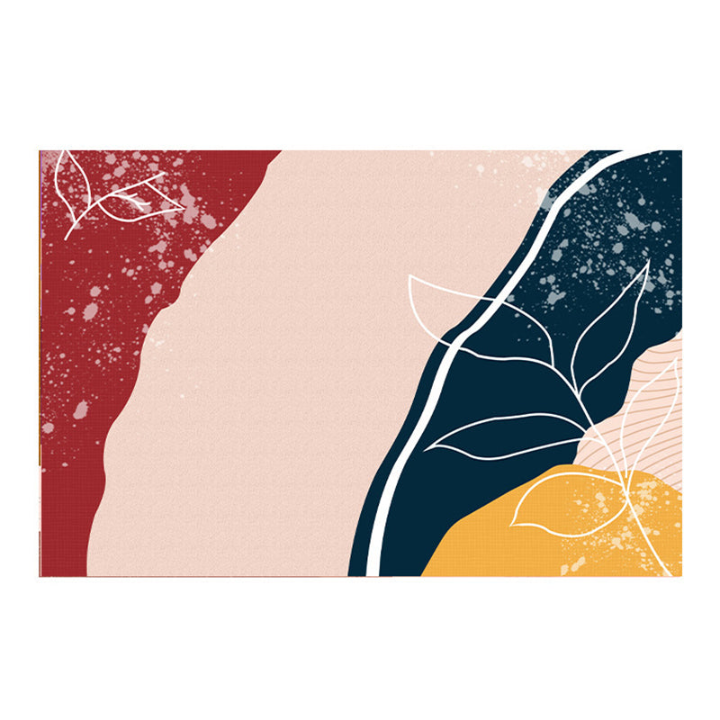 Tapis de couleur rose en Polyester, style nordique, résistant aux taches, pour la décoration de la maison