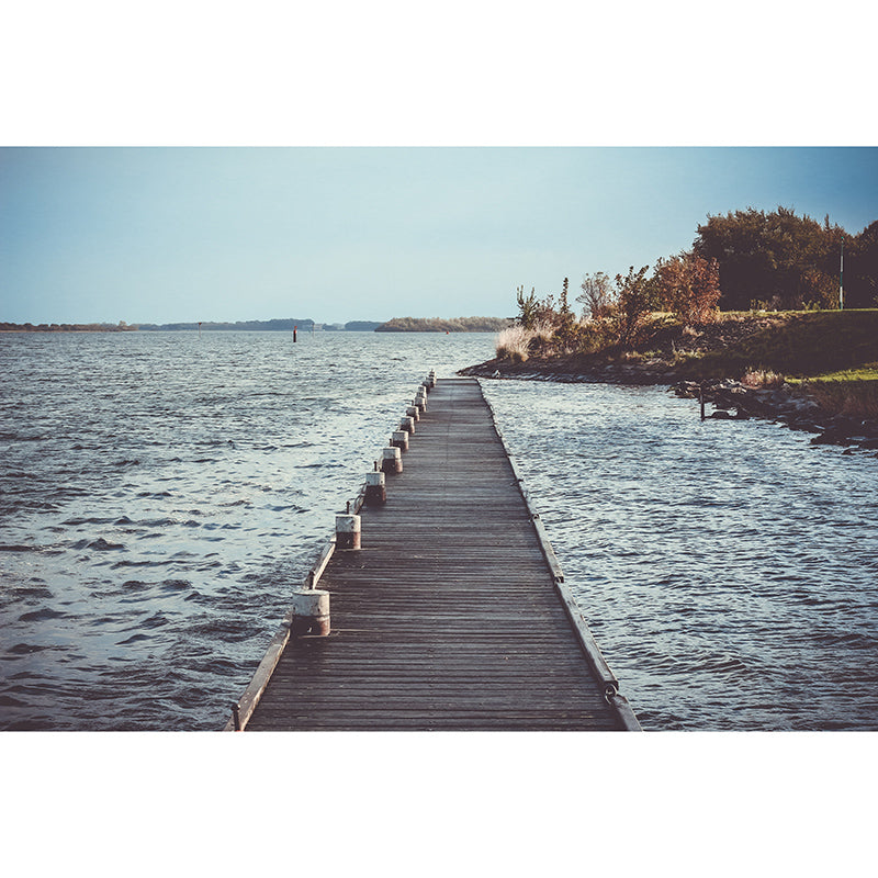 Washable Photography Mural Wallpaper Wooden Bridge Indoor Wall Mural