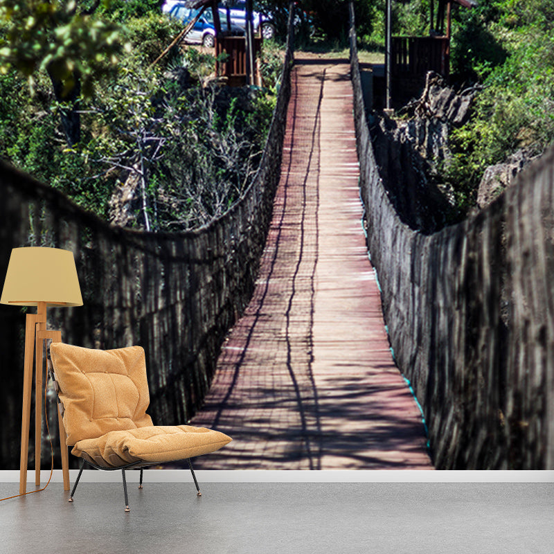 Environment Friendly Mural Wallpaper Wooden Bridge Photography Bedroom Wall Mural