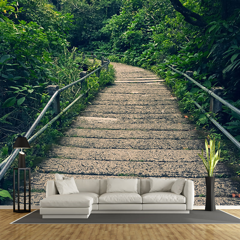Photography Stain Resistant Mural Wallpaper Forest Path Living Room Wall Mural