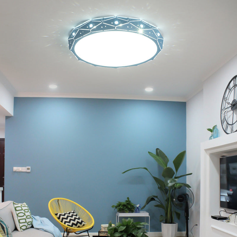 Minimalistische LED flush mount plafond Licht creatieve kleurrijke plafond lamp met acryl schaduw