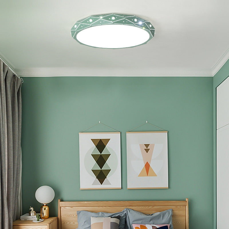 Minimalistische LED flush mount plafond Licht creatieve kleurrijke plafond lamp met acryl schaduw