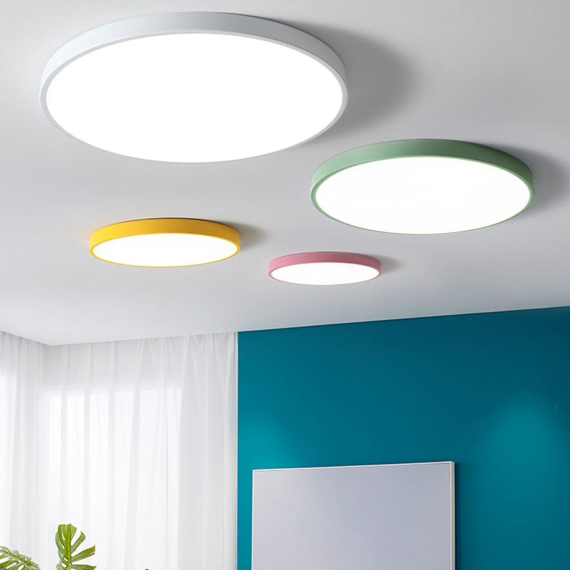 Minimalist LED Flush Mount Ceiling Light Colorful Ceiling Lamp with Acrylic Shade