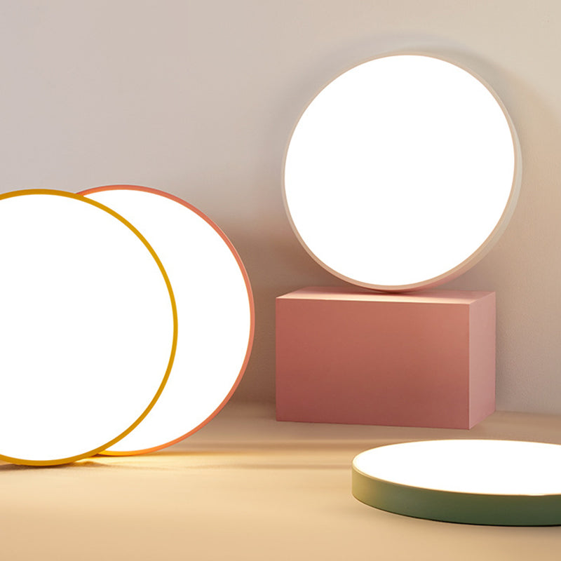 Minimalist LED Flush Mount Ceiling Light Colorful Ceiling Lamp with Acrylic Shade