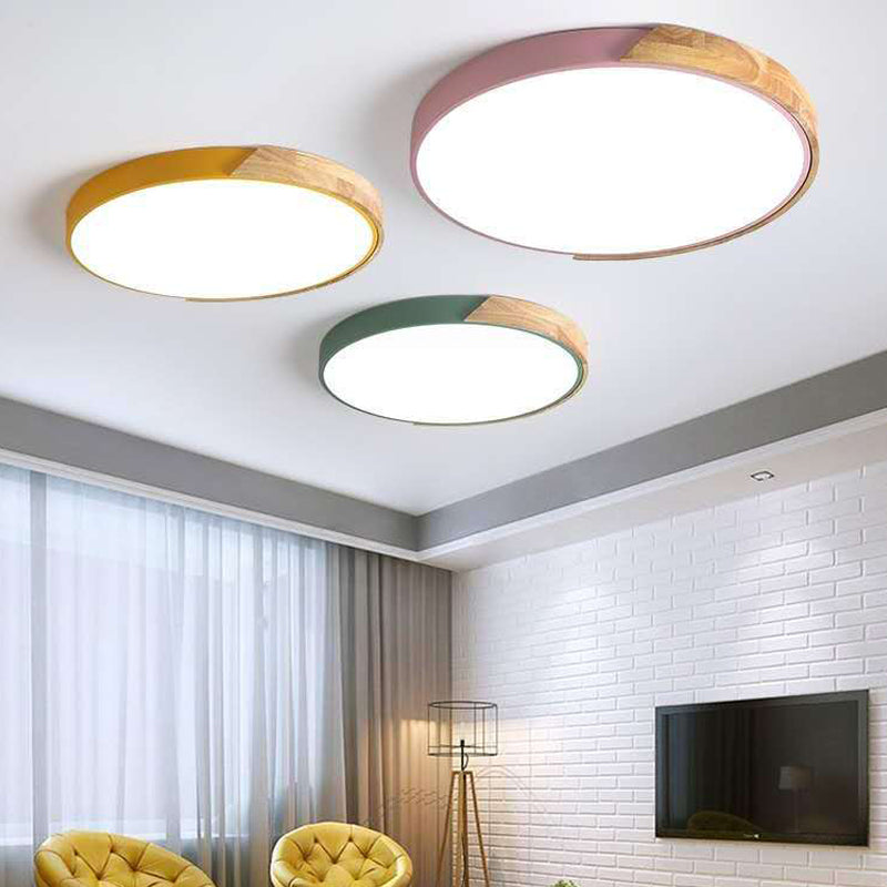 Nordic Simple Flush Plafond Licht Houten LED Flush Mount Verlichting voor Slaapkamer