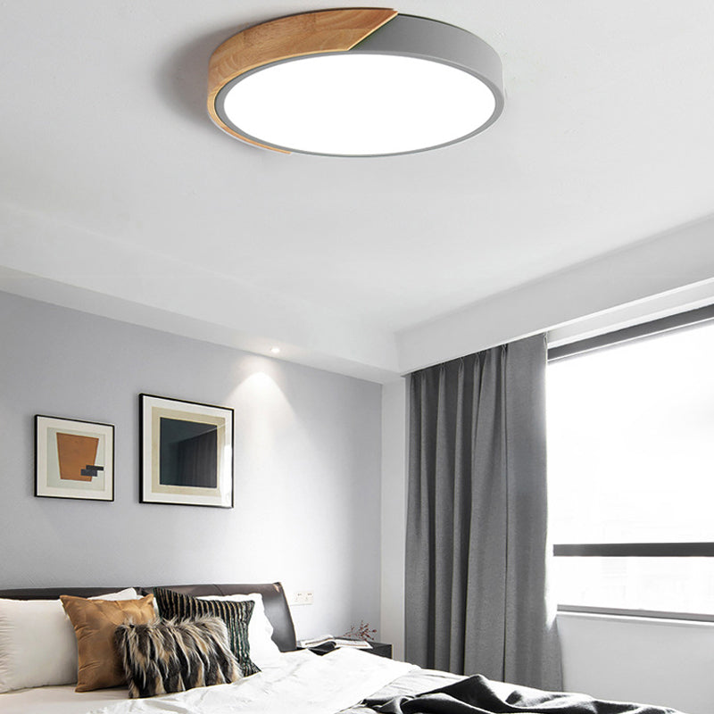 Nordic Simple Flush Plafond Licht Houten LED Flush Mount Verlichting voor Slaapkamer