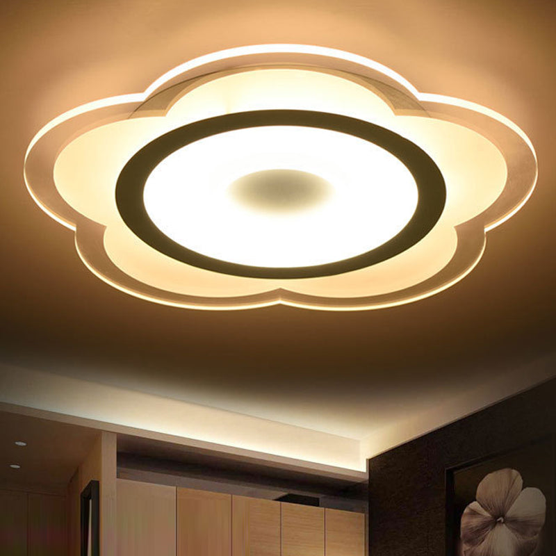 Nordic Simple Flush Ceiling Light Flower LED Flush Mount Lighting for Bedroom