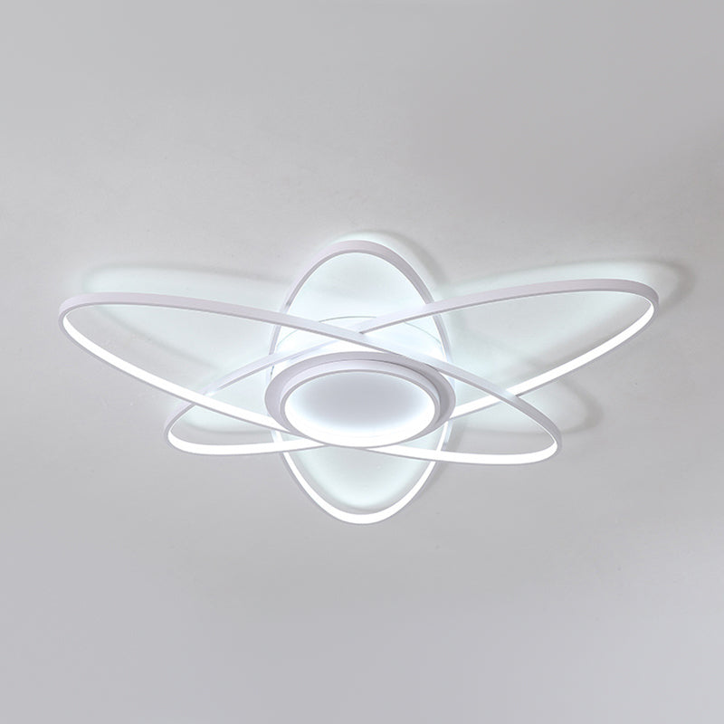 Contemporary Linear Flush Light Metal 4 Light Flush Mount Ceiling Fixture