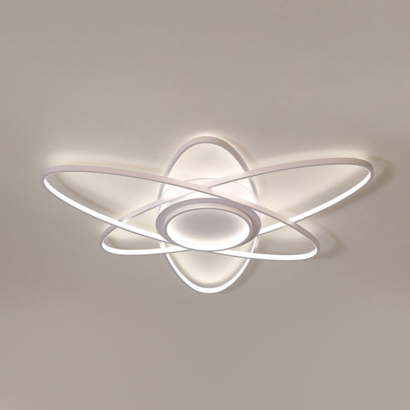 Contemporary Linear Flush Light Metal 4 Light Flush Mount Ceiling Fixture