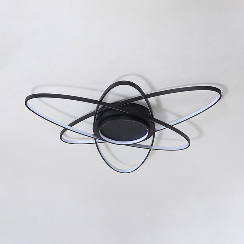 Contemporary Linear Flush Light Metal 4 Light Flush Mount Ceiling Fixture