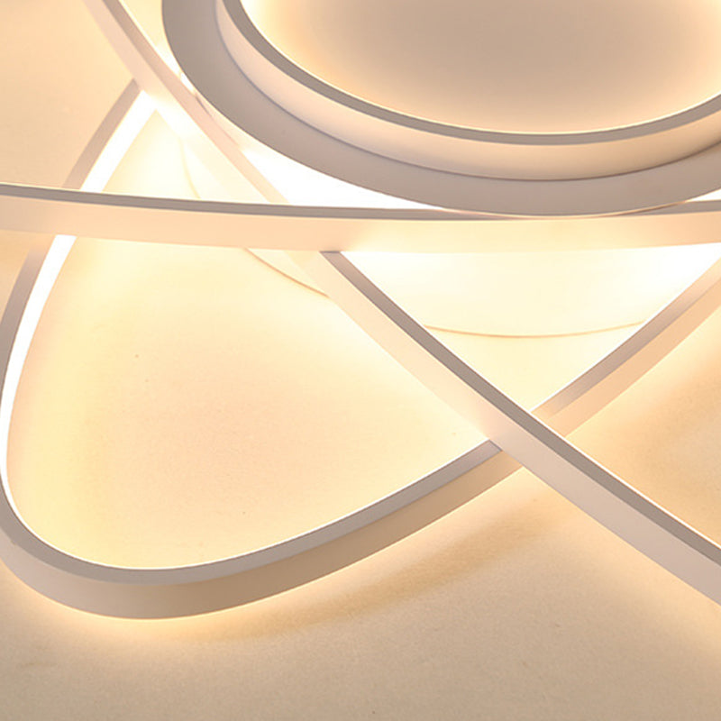 Contemporary Linear Flush Light Metal 4 Light Flush Mount Ceiling Fixture