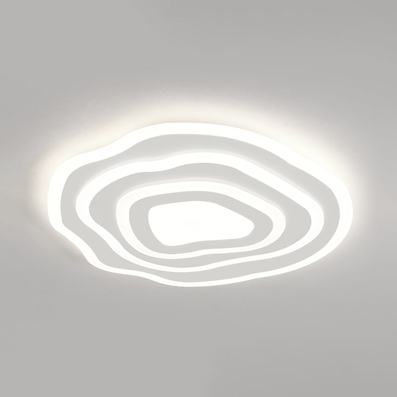Contemporary Irregular Flush Light Metal 1 Light Flush Mount Ceiling Fixture in White
