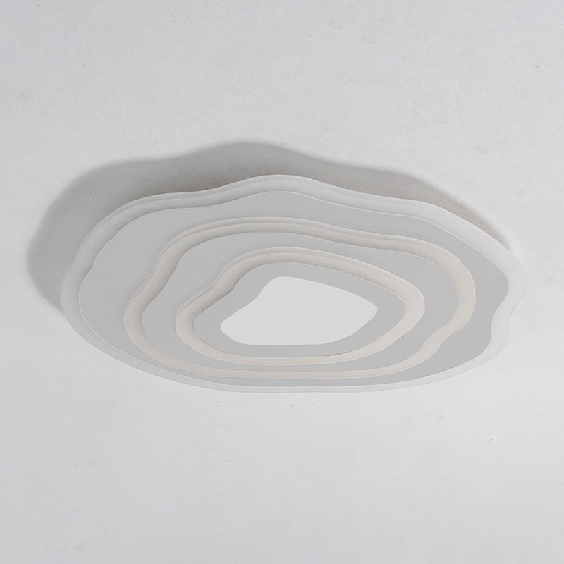 Contemporary Irregular Flush Light Metal 1 Light Flush Mount Ceiling Fixture in White