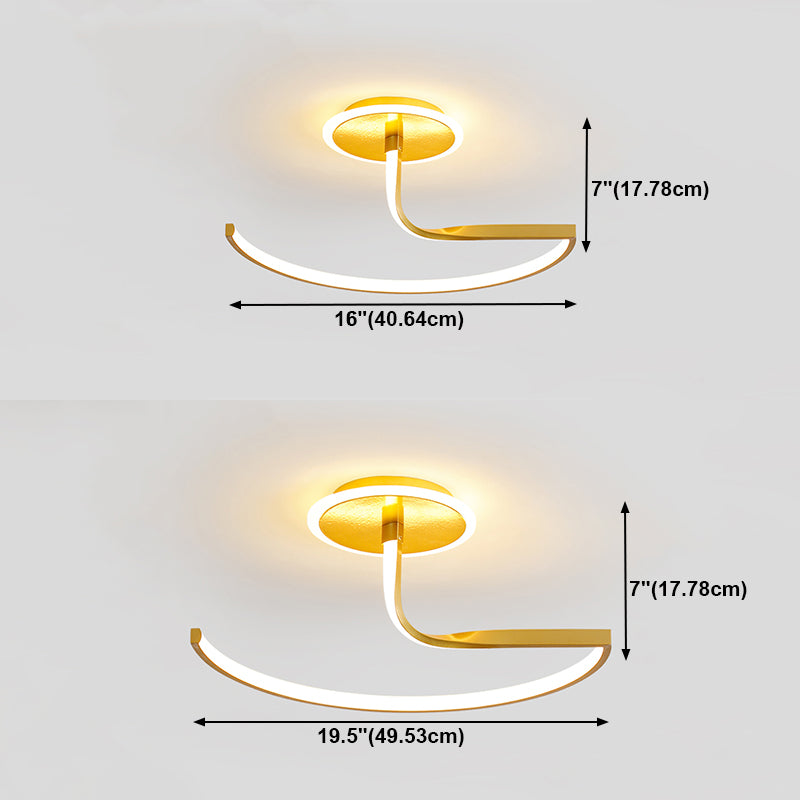 Plafonniers de forme linéaire en métal de style moderne, 2 lumières montées au plafond