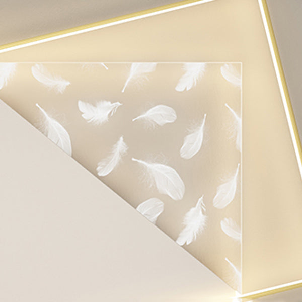 2 Light Square Ceiling Lamp Modern Style Metal Ceiling Lighting for Living Room