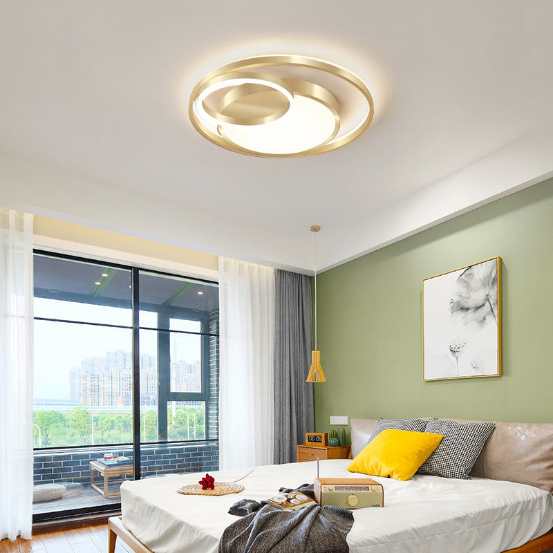 LED-Unterputz-Deckenleuchten, goldene Ring-Deckenleuchte für Schlafzimmer