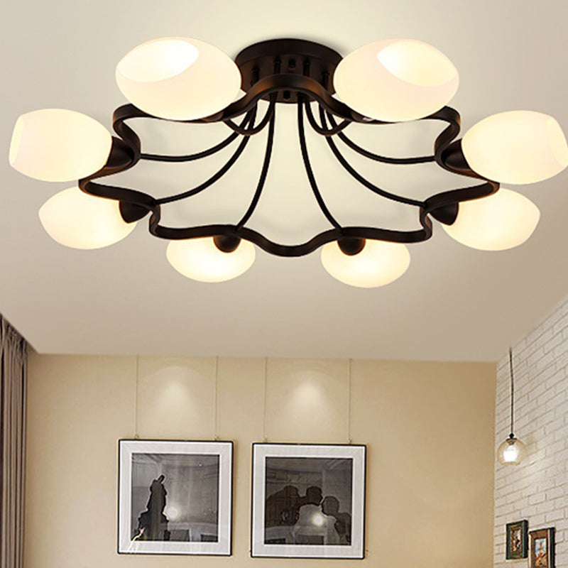 Wohnzimmer Deckenbeleuchtung Simplicity Glas Schwarz Halbbündig Mount Lampe