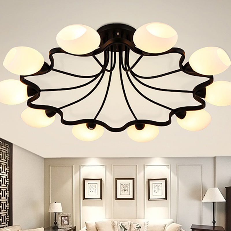 Wohnzimmer Deckenbeleuchtung Simplicity Glas Schwarz Halbbündig Mount Lampe