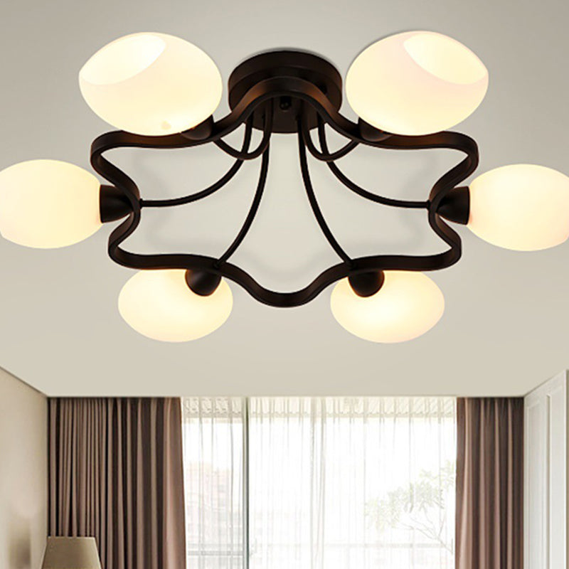 Wohnzimmer Deckenbeleuchtung Simplicity Glas Schwarz Halbbündig Mount Lampe
