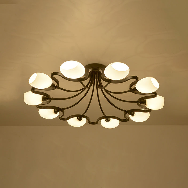 Wohnzimmer Deckenbeleuchtung Simplicity Glas Schwarz Halbbündig Mount Lampe