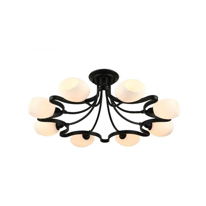 Wohnzimmer Deckenbeleuchtung Simplicity Glas Schwarz Halbbündig Mount Lampe