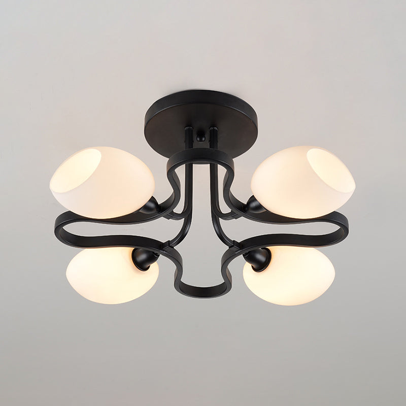 Wohnzimmer Deckenbeleuchtung Simplicity Glas Schwarz Halbbündig Mount Lampe