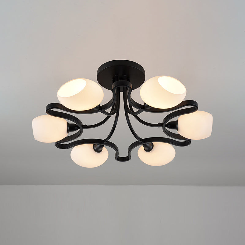 Wohnzimmer Deckenbeleuchtung Simplicity Glas Schwarz Halbbündig Mount Lampe