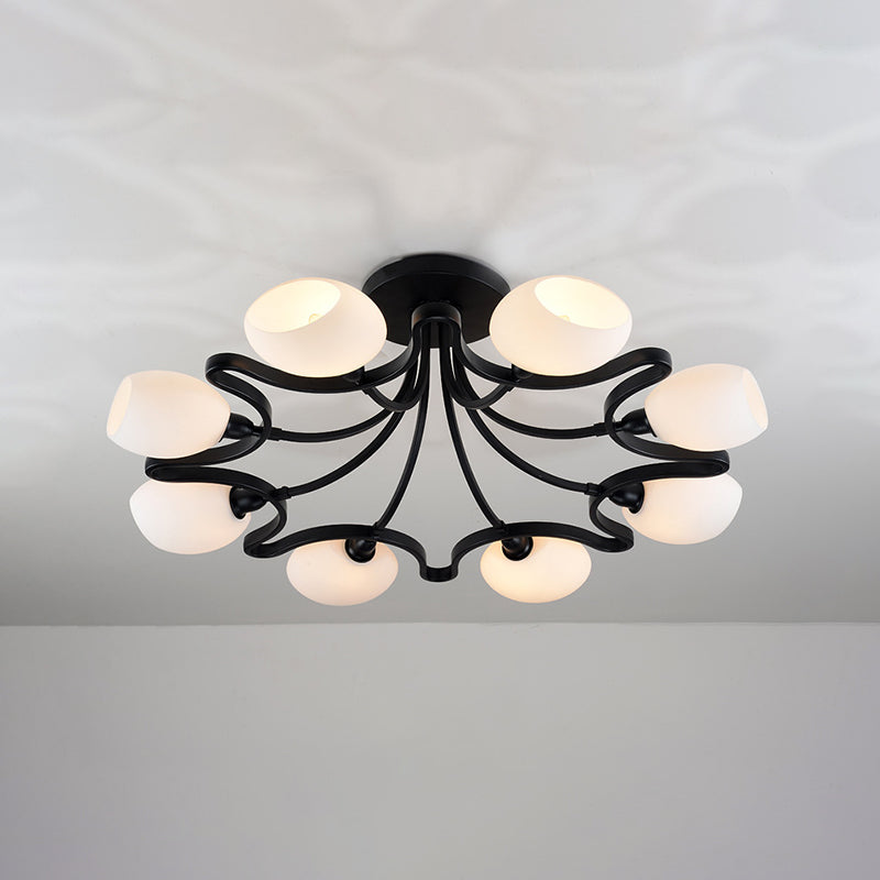 Wohnzimmer Deckenbeleuchtung Simplicity Glas Schwarz Halbbündig Mount Lampe