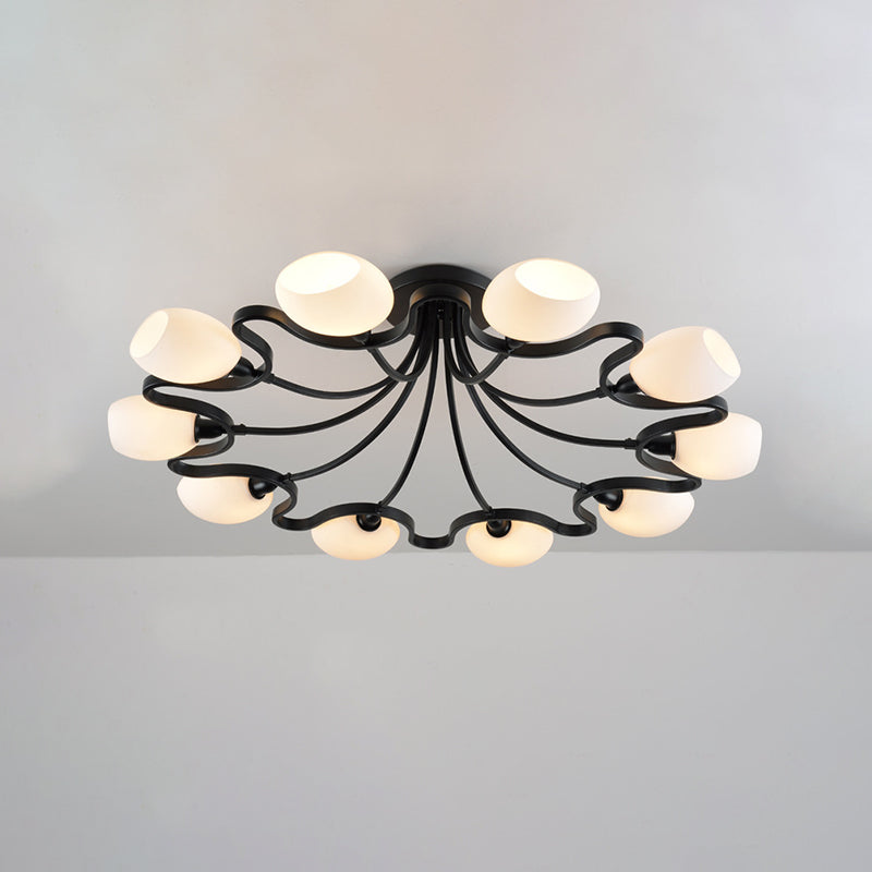 Wohnzimmer Deckenbeleuchtung Simplicity Glas Schwarz Halbbündig Mount Lampe