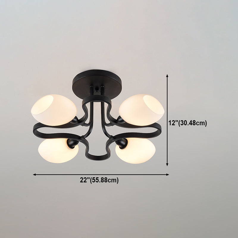 Wohnzimmer Deckenbeleuchtung Simplicity Glas Schwarz Halbbündig Mount Lampe