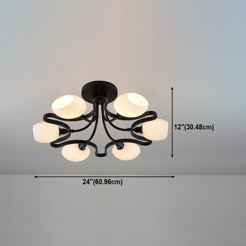 Wohnzimmer Deckenbeleuchtung Simplicity Glas Schwarz Halbbündig Mount Lampe