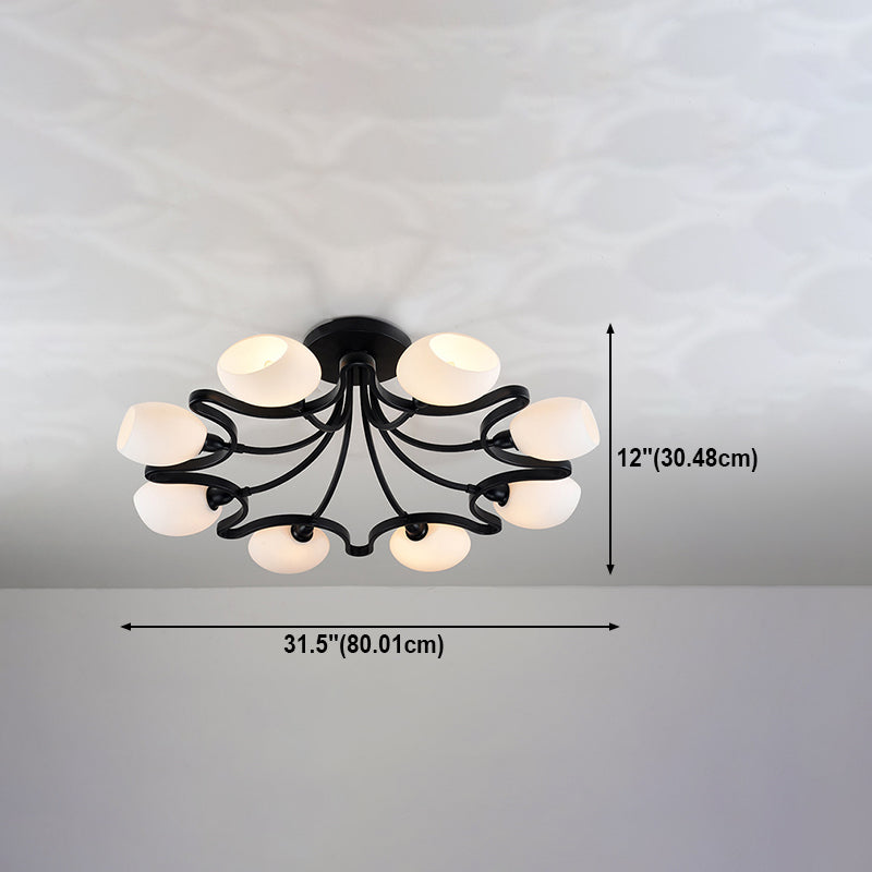 Wohnzimmer Deckenbeleuchtung Simplicity Glas Schwarz Halbbündig Mount Lampe