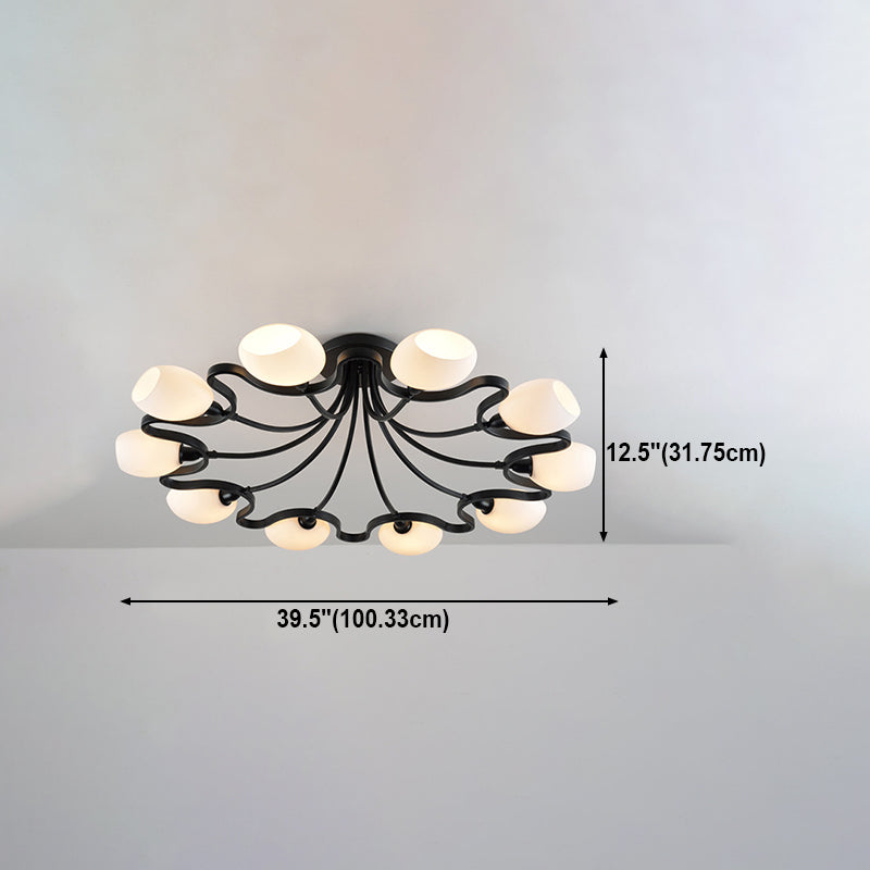 Wohnzimmer Deckenbeleuchtung Simplicity Glas Schwarz Halbbündig Mount Lampe