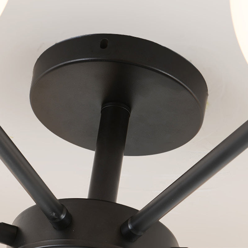 Black Ceiling Mounted Fixture Simple Globe Glass Living Room Ceiling Light