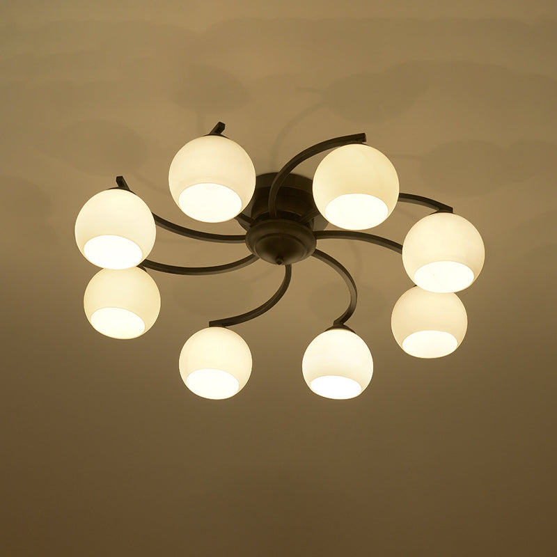 Lámpara de montaje de punto de luz de techo de bola tradicional en negro