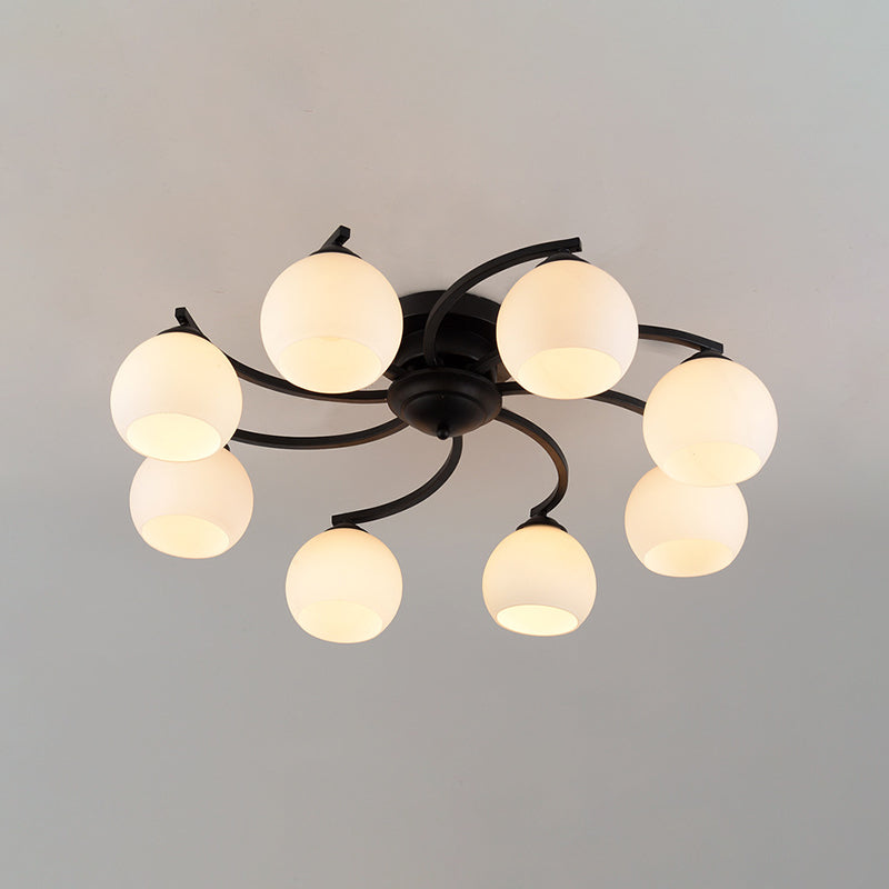 Lámpara de montaje de punto de luz de techo de bola tradicional en negro